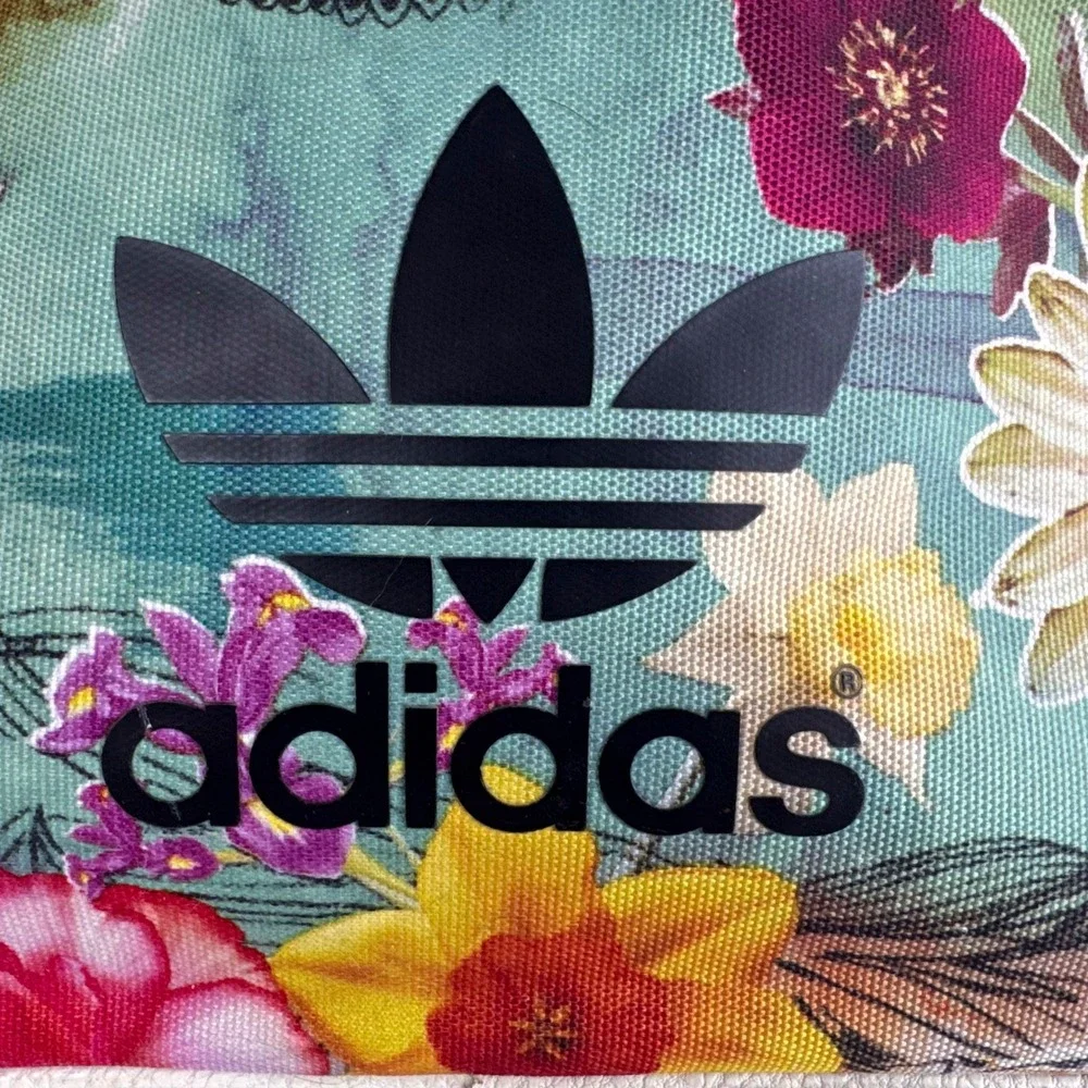 Adidas Originals Floral Trefoil Messenger Crossbody Bag Multicolor Canvas